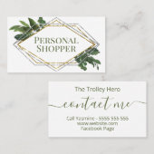Modern Geometric Greenery Personal Shopper Visitekaartje (Voorkant / Achterkant)