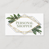 Modern Geometric Greenery Personal Shopper Visitekaartje (Voorkant)