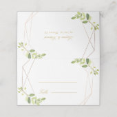 Modern Geometric Greenery Personalized Wedding Plaatskaartje (Buitenkant ongevouwen)