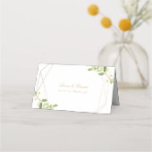Modern Geometric Greenery Personalized Wedding Plaatskaartje (Achterkant)