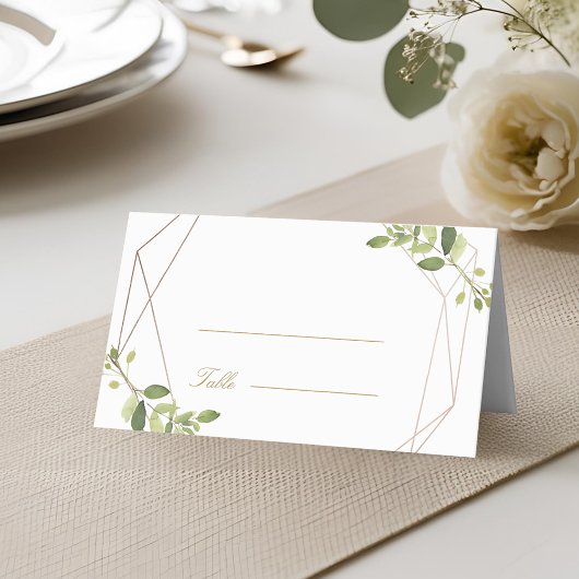 Modern Geometric Greenery Personalized Wedding Plaatskaartje