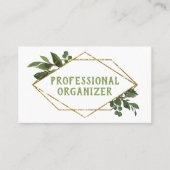 Modern Geometric Greenery Professional Organizer Visitekaartje (Voorkant)