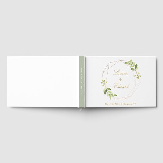 Modern Geometric Greenery Wedding Gastenboek (Volledig)