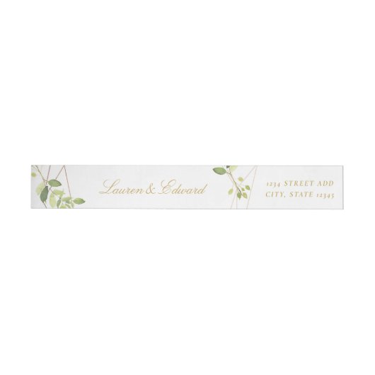 Modern Geometric Greenery Wedding Return Address (Individueel)