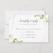 Modern Geometric Greenery Wedding RSVP (Voorkant)