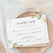 Modern Geometric Greenery Wedding RSVP Meal Choice