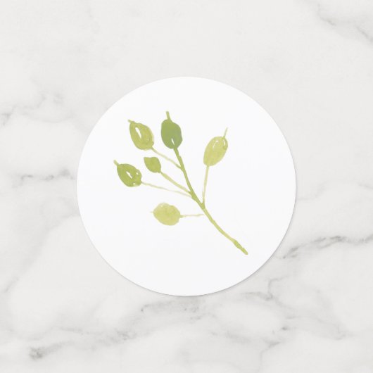 Modern Geometric Greenery Wedding Table Confetti (Kleine voorkant)