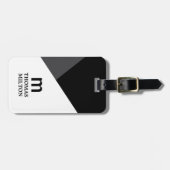 Modern Geometric Grey Black Bagagelabel (Voorkant horizontaal)