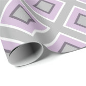 Modern Geometric Grey Lavender Paars Pattern Cadeaupapier (Rol Hoek)