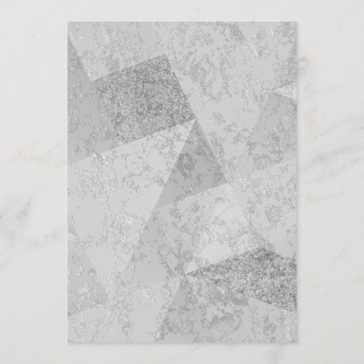 Modern Geometric Grey Marble Black Wedding Menu (Achterkant)