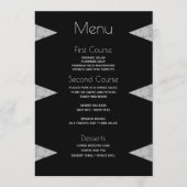 Modern Geometric Grey Marble Black Wedding Menu (Voorkant)