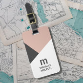 Modern Geometric Grey White Faux Gold Bagagelabel