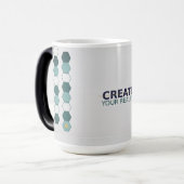 Modern Geometric Hexagon Pattern Mug Magische Mok (Voorkant links)