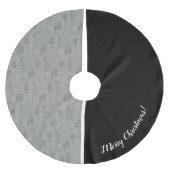 Modern Geometric Houndstooth Pattern Zwart wit Kerstboom Rok (Voorkant)