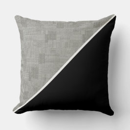 Modern Geometric Houndstooth Pattern Zwart wit Kussen