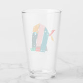 Modern Geometric Industrial Art Beer Glass Glas (Achterkant)