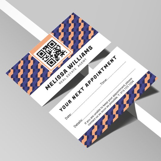 Modern Geometric Interlocking Pattern Afsprakenkaartje