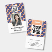 Modern Geometric Interlocking Pattern Badge (Voor- en achterkant)