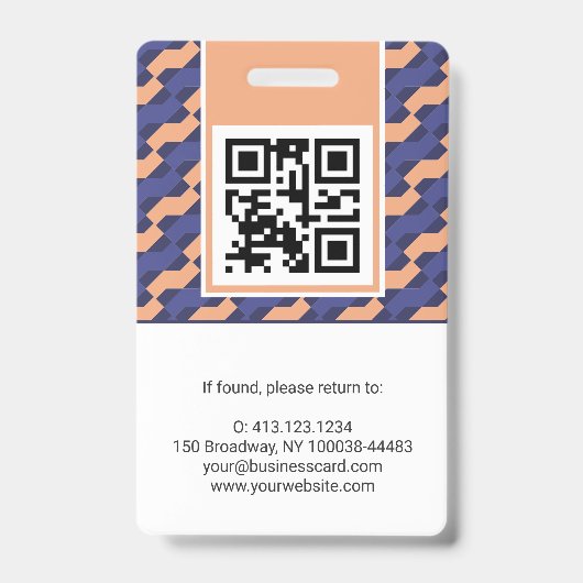 Modern Geometric Interlocking Pattern  Badge (Achterkant)