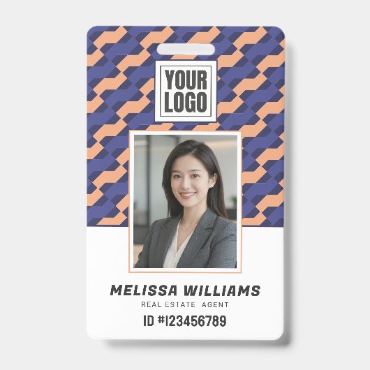 Modern Geometric Interlocking Pattern  Badge (Voorzijde)