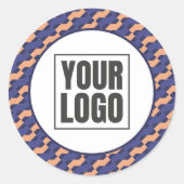 Modern Geometric Interlocking Pattern Branding Ronde Sticker (Voorkant)