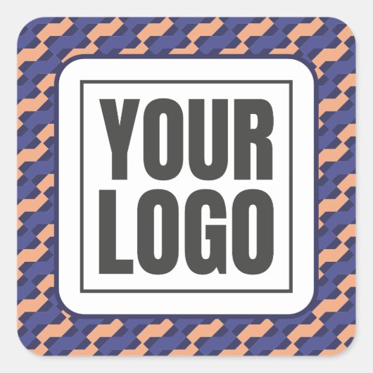 Modern Geometric Interlocking Pattern Branding Vierkante Sticker (Voorkant)
