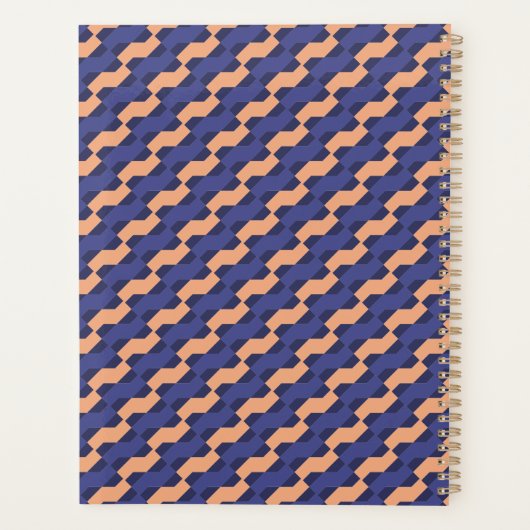 Modern Geometric Interlocking Pattern Daily  Planner (Achterkant)
