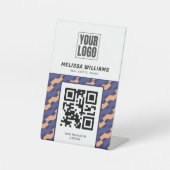 Modern Geometric Interlocking Pattern Reclamebord Met Voetstuk (Voorkant)