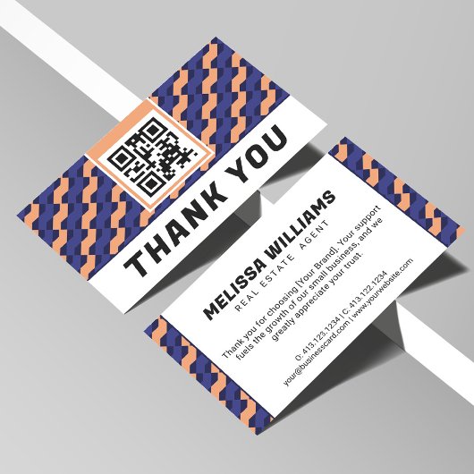 Modern Geometric Interlocking Pattern Thank You Informatiekaartje