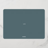 Modern Geometric Joy Oval Arch Green en Gold Folie Feestdagenkaart (Achterkant)