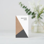 Modern Geometric Kraftpaper Grey White Consultant Visitekaartje (Staand voorkant)