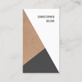 Modern Geometric Kraftpaper Grey White Consultant Visitekaartje (Voorkant)