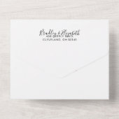 Modern Geometric Lights Navy Blue Wedding All In One Uitnodiging (Achterkant)