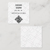 Modern Geometric Line Art Korting Coupon Kaart wit (Voorkant / Achterkant)
