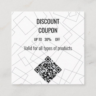 Modern Geometric Line Art Korting Coupon Kaart wit