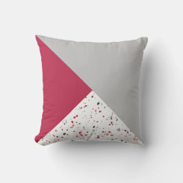 Modern Geometric Magenta Gray Terrazzo Kussen