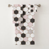 Modern Geometric Marble Hexagon Pattern Bad Handdoek (Insitu)