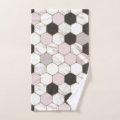 Modern Geometric Marble Hexagon Pattern Bad Handdoek (Handdoek)