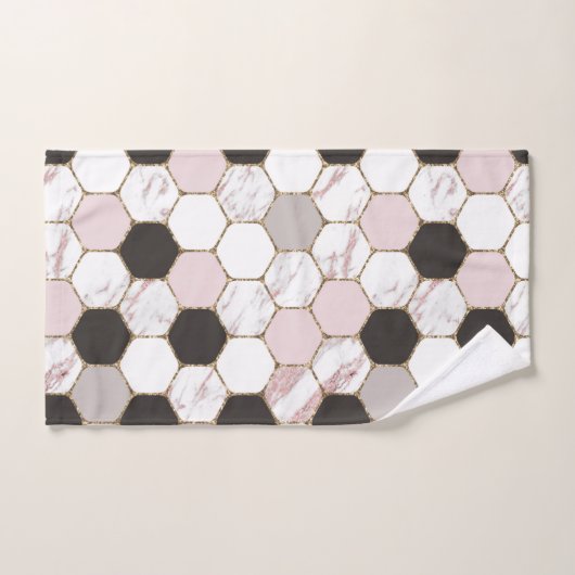 Modern Geometric Marble Hexagon Pattern Bad Handdoek (Handdoek)