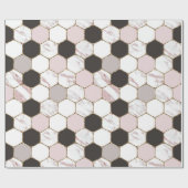 Modern Geometric Marble Hexagon Pattern Cadeaupapier (Vlak)