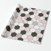 Modern Geometric Marble Hexagon Pattern Cadeaupapier (Uitgerold)