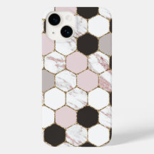 Modern Geometric Marble Hexagon Pattern