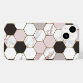 Modern Geometric Marble Hexagon Pattern Case-Mate iPhone Case (Achterkant (horizontaal))
