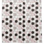 Modern Geometric Marble Hexagon Pattern Douchegordijn (Voorkant)