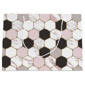 Modern Geometric Marble Hexagon Pattern Groot Cadeauzakje (Voorkant)