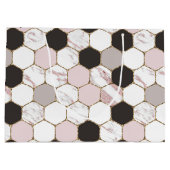 Modern Geometric Marble Hexagon Pattern Groot Cadeauzakje (Achterkant)