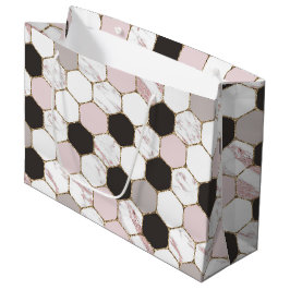 Modern Geometric Marble Hexagon Pattern Groot Cadeauzakje