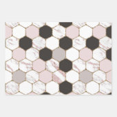 Modern Geometric Marble Hexagon Pattern Inpakpapier Vel (Voorkant 3)