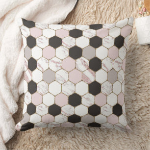 Modern Geometric Marble Hexagon Pattern Kussen
