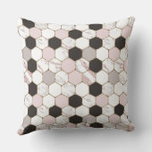 Modern Geometric Marble Hexagon Pattern Kussen (Achterkant)